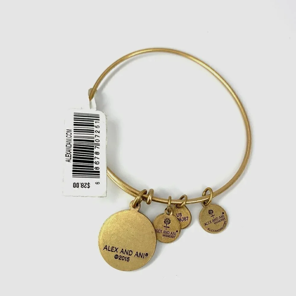 Alex and Ani Granddaughter Charm Bracelet Gold Finish - Expands 2
